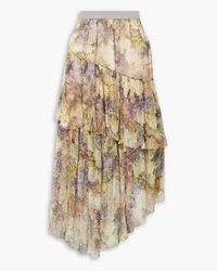 Zimmermann Lyrical asymmetric floral-print silk-georgette midi skirt - Multicolor Multicolor