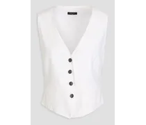 Linen-blend vest - White