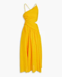 Zimmermann Cutout linen midi dress - Yellow Yellow