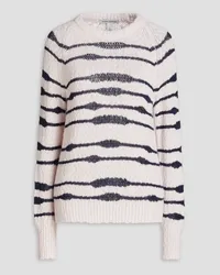 Autumn Cashmere Striped cashmere sweater - White White