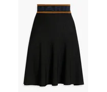 Jacquard-knit skirt - Black