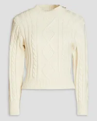 Sandro Cable-knit wool-blend turtleneck sweater - White White