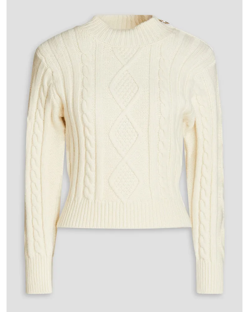 Sandro Cable-knit wool-blend turtleneck sweater - White White
