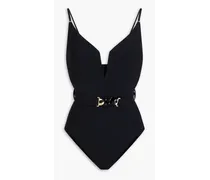 Chain-embellished swimsuit - Black