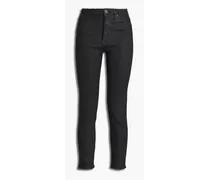 Channel Seam coated high-rise skinny jeans - Black