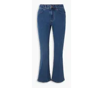 Cropped mid-rise flared jeans - Blue
