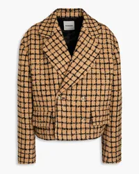 Sandro Checked bouclé blazer - Neutral Neutral