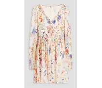 Floral-print chiffon mini dress - Multicolor