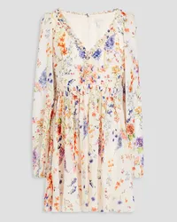 Monique Lhuillier Floral-print chiffon mini dress - Multicolor Multicolor