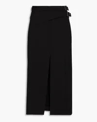 RED Valentino Buckle-detailed crepe midi skirt - Black Black