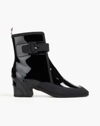 Thom Browne Matte and patent-leather ankle boots - Black Black