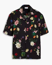 John Elliott + Co Camp floral-print cotton-blend poplin shirt - Black Black