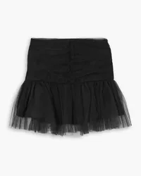 Molly Goddard Gathered tulle mini skirt - Black Black