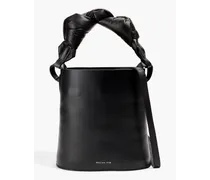 Knotted leather bucket bag - Black