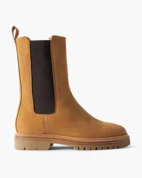 LEGRES Model 48 shearling-lined nubuck Chelsea boots - Brown Brown