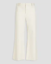 Frame Denim Le Crop Palazzo cropped cotton-blend twill wide-leg pants - White White