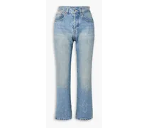 Victoria cropped mid-rise straight-leg jeans - Blue