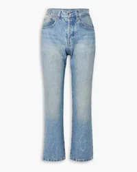 Victoria Beckham Victoria cropped mid-rise straight-leg jeans - Blue Blue