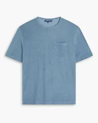 Frescobol Carioca Carmo cotton, Lyocell and linen-blend terry T-shirt - Blue Blue