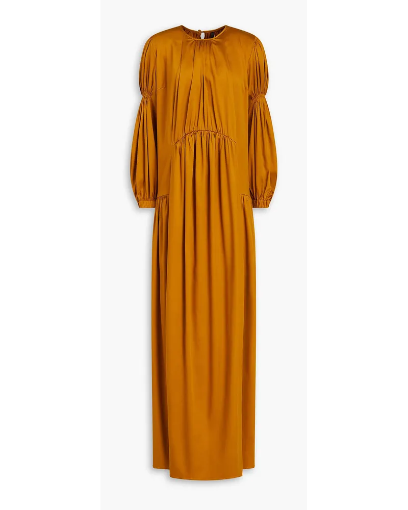 Mother of Pearl Pleated Tencel-blend™ maxi dress - Yellow Yellow