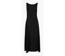 Claudie Pierlot Tojone stretch jersey-paneled satin midi dress - Black Black