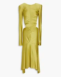 Alexandre Vauthier Open-back crystal-embellished stretch-jersey midi dress - Green Green