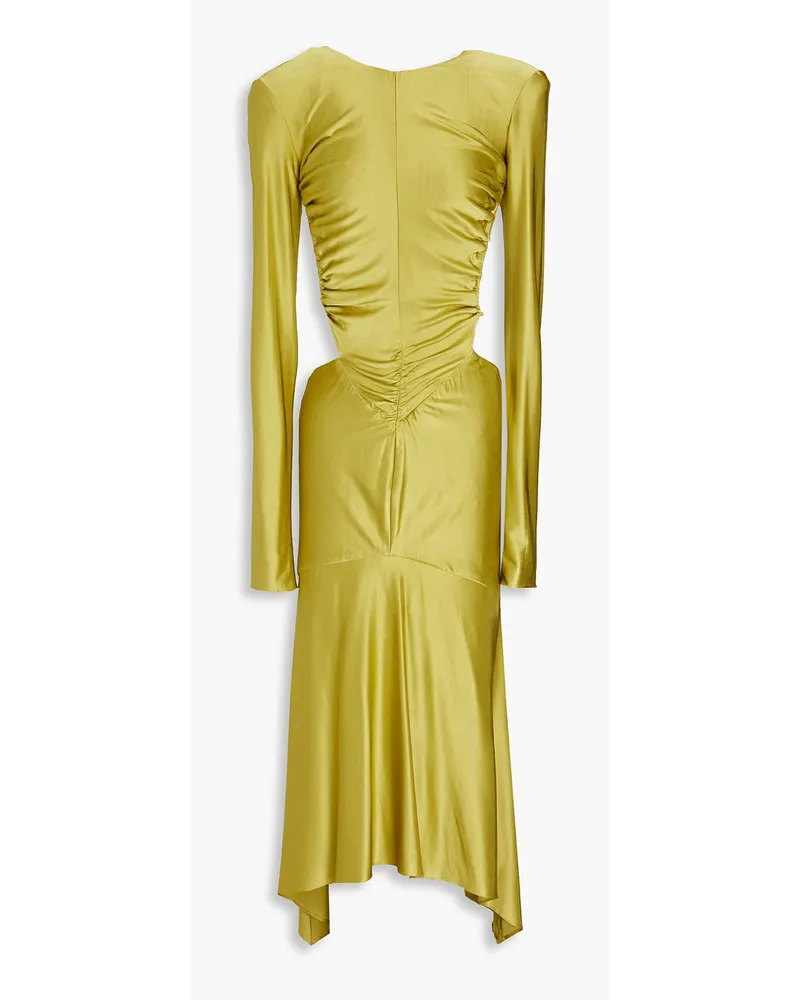 Alexandre Vauthier Open-back crystal-embellished stretch-jersey midi dress - Green Green