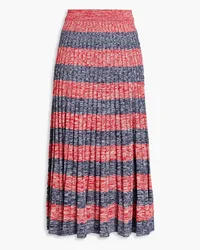 Zimmermann Mélange striped ribbed-knit midi skirt - Red Red