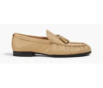 Tassel-embellished leather loafers - Neutral