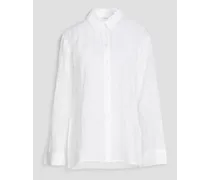 Broderie anglaise ramie shirt - White
