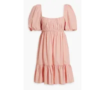 Ada ruffled cotton-poplin mini dress - Pink