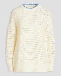 Chinti & Parker Crocheted wool and cashmere-blend sweater - White White