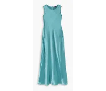 Silk-charmeuse maxi dress - Blue