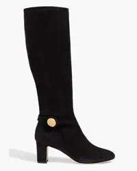 Dolce & Gabbana Button-detailed suede knee boots - Black Black