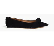 Wheaton knotted suede pointed-toe flats - Black
