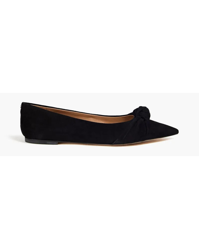 Sam Edelman Wheaton knotted suede pointed-toe flats - Black Black