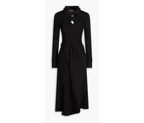 Aubrey cotton and wool-blend midi shirt dress - Black