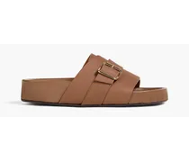Teggiano leather slides - Brown