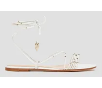 Gianvito Rossi Bead-embellished leather sandals - White White