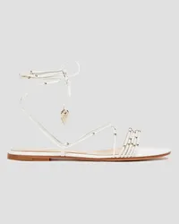 Gianvito Rossi Bead-embellished leather sandals - White White