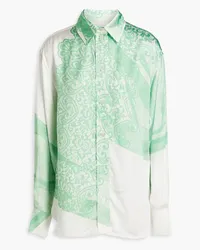 Victoria Beckham Printed satin shirt - Green Green