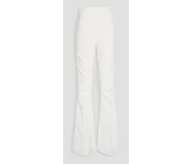 Le Pantalon Merria ruched wool-blend flared pants - White
