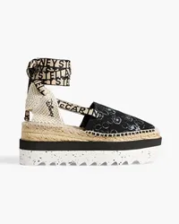 Stella McCartney Disney Gaia printed canvas platform espadrilles - Black Black