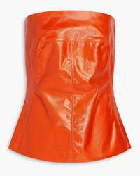 Rick Owens Strapless coated denim bustier top - Orange Orange