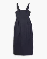 tibi Stretch-cotton satin midi dress - Blue Blue