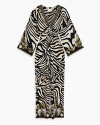 Camilla Embellished zebra-print stretch-jersey maxi dress - Animal print Animal