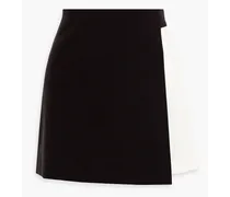 Alice Olivia - Toni two-tone pleated woven mini skirt - Black