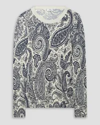 Etro Ribbed paisley-print silk-blend top - White White