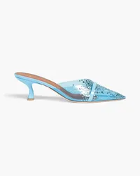 Malone Souliers Crystal-embellished PVC mules - Blue Blue