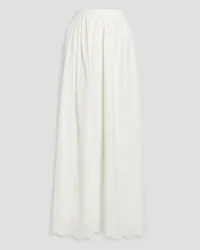 Caroline Constas Gathered broderie anglaise cotton maxi skirt - White White